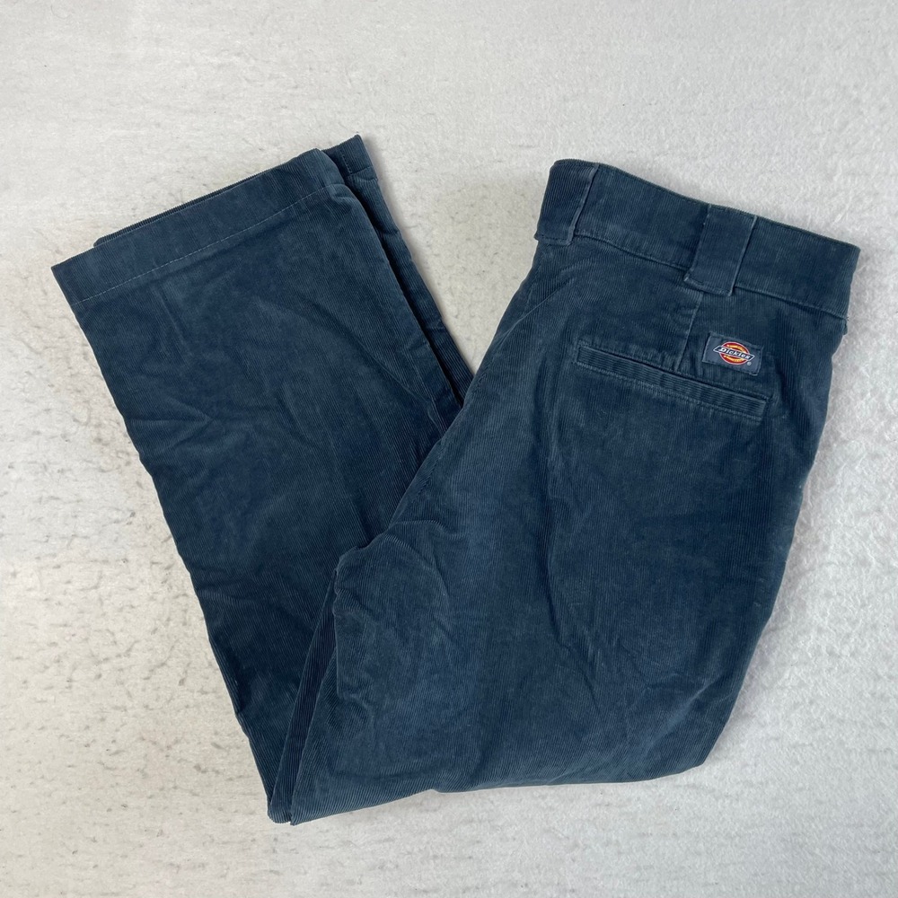 Dickies Corduroy Pants Mens 32x32 Blue Regular Fit Straight Leg WPR22AF Workwear